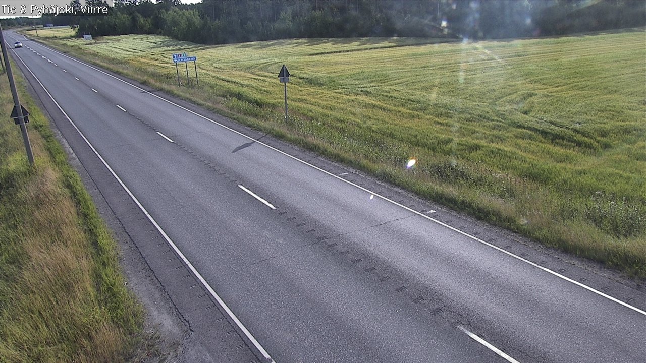 Weather Camera Image Road 8 Pyhäjoki, Viirre, Pyhäjoki, Pohjois-Pohjanmaa