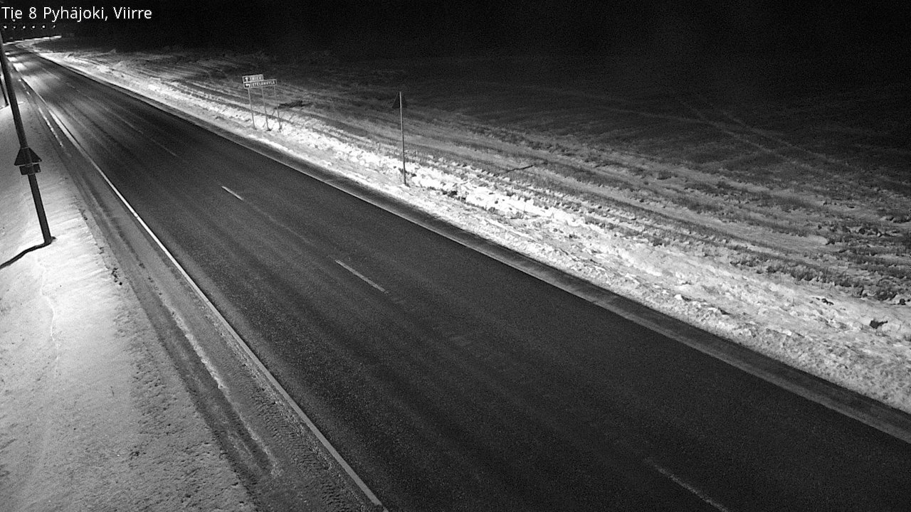 Weather Camera Image Väg 8 Pyhäjoki, Viirre, Pyhäjoki, Pohjois-Pohjanmaa