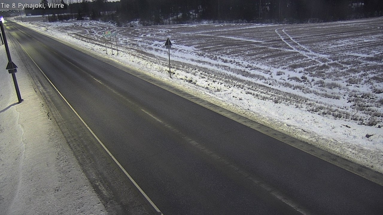 Weather Camera Image Väg 8 Pyhäjoki, Viirre, Pyhäjoki, Pohjois-Pohjanmaa