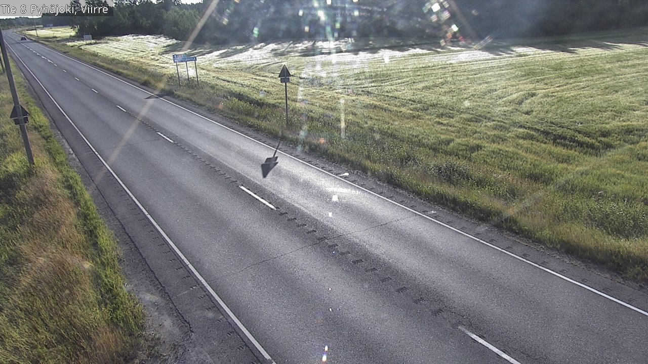 Weather Camera Image Road 8 Pyhäjoki, Viirre, Pyhäjoki, Pohjois-Pohjanmaa
