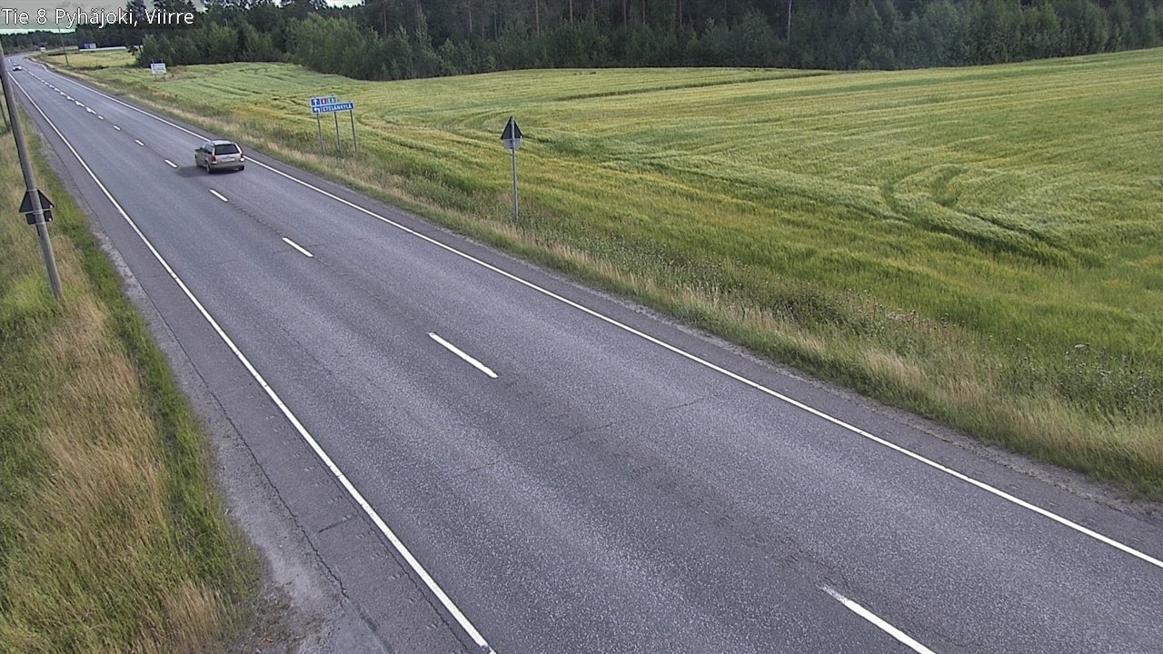 Weather Camera Image Road 8 Pyhäjoki, Viirre, Pyhäjoki, Pohjois-Pohjanmaa
