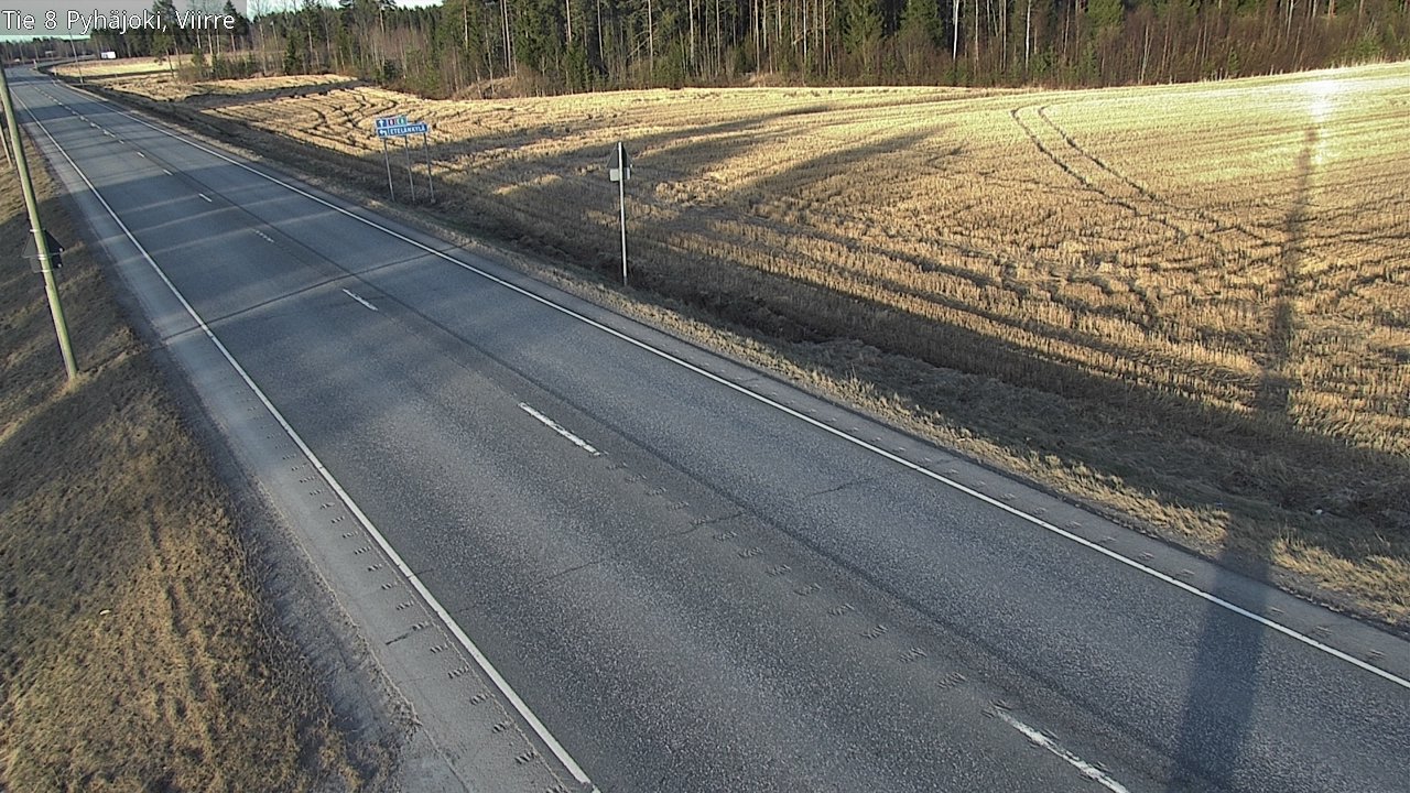 Weather Camera Image Väg 8 Pyhäjoki, Viirre, Pyhäjoki, Pohjois-Pohjanmaa