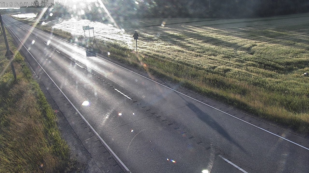 Weather Camera Image Road 8 Pyhäjoki, Viirre, Pyhäjoki, Pohjois-Pohjanmaa