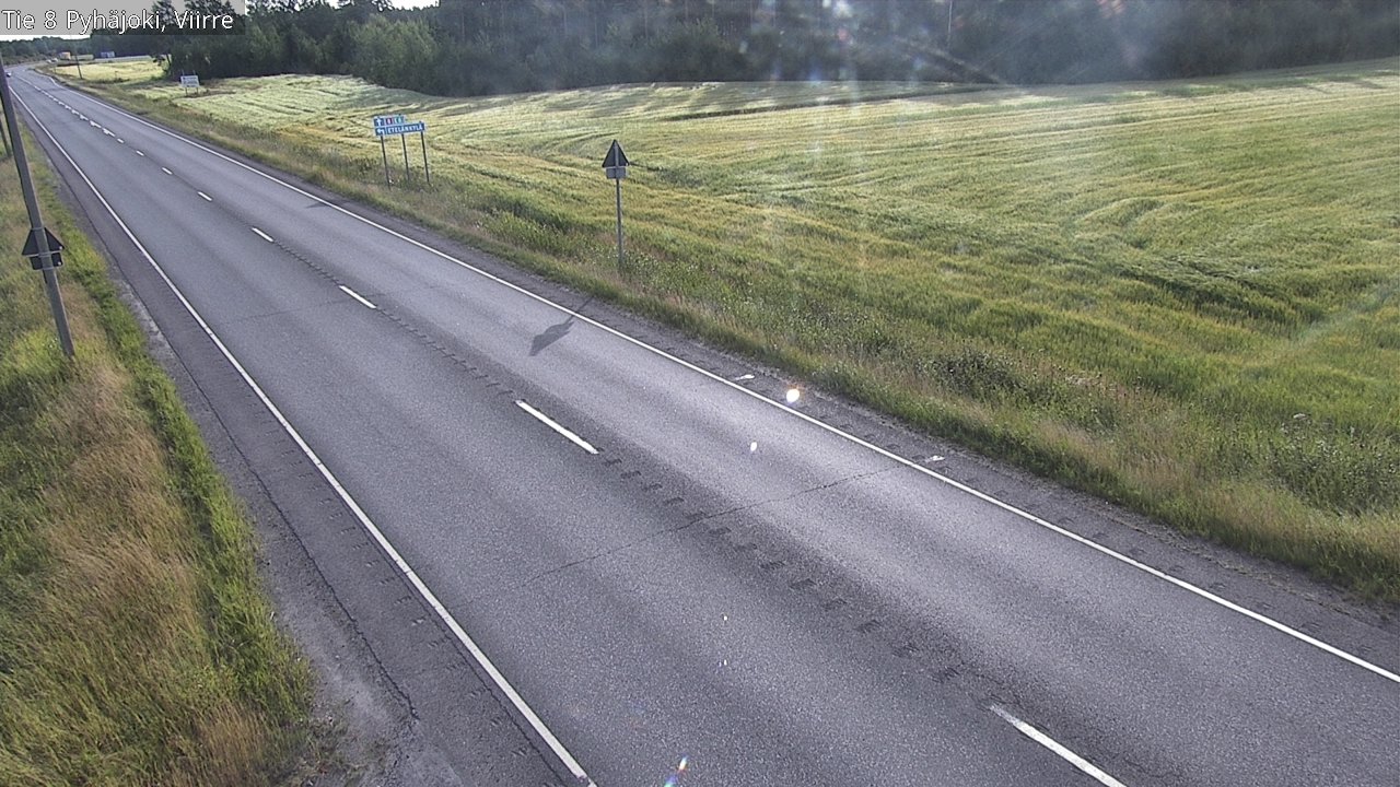 Weather Camera Image Road 8 Pyhäjoki, Viirre, Pyhäjoki, Pohjois-Pohjanmaa