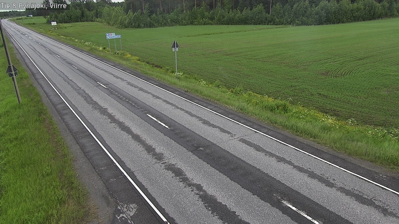 Weather Camera Image Road 8 Pyhäjoki, Viirre, Pyhäjoki, Pohjois-Pohjanmaa