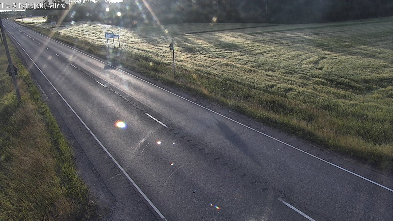 Weather Camera Image Road 8 Pyhäjoki, Viirre, Pyhäjoki, Pohjois-Pohjanmaa
