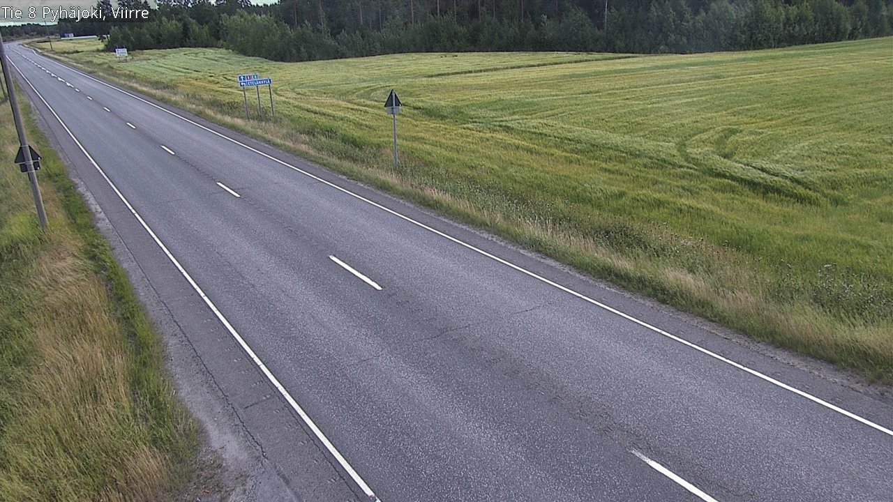 Weather Camera Image Road 8 Pyhäjoki, Viirre, Pyhäjoki, Pohjois-Pohjanmaa