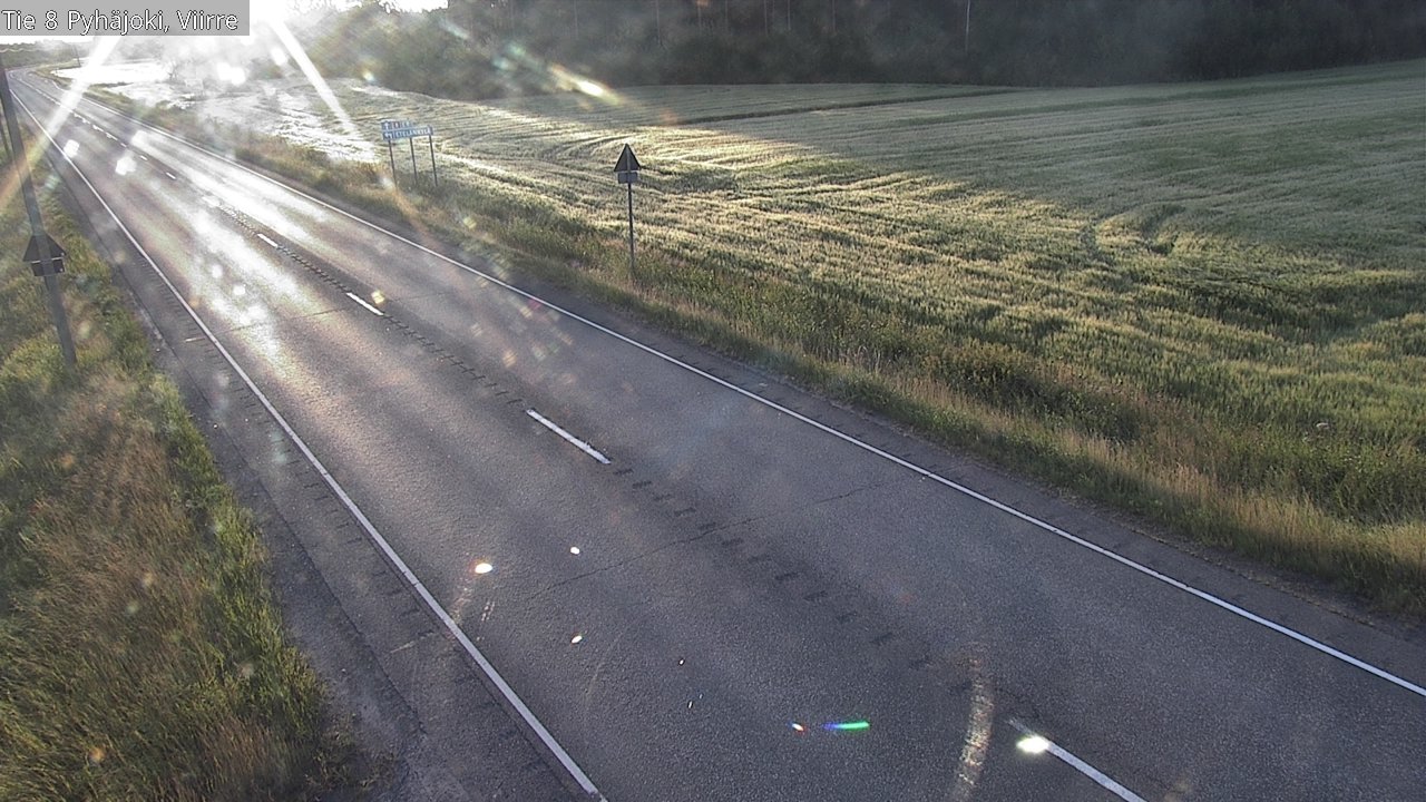 Weather Camera Image Road 8 Pyhäjoki, Viirre, Pyhäjoki, Pohjois-Pohjanmaa