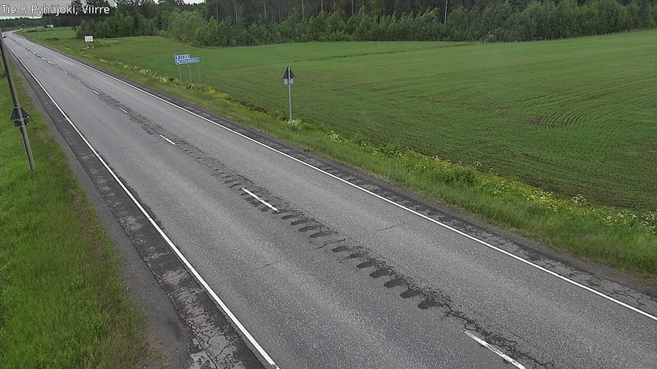 Weather Camera Image Väg 8 Pyhäjoki, Viirre, Pyhäjoki, Pohjois-Pohjanmaa