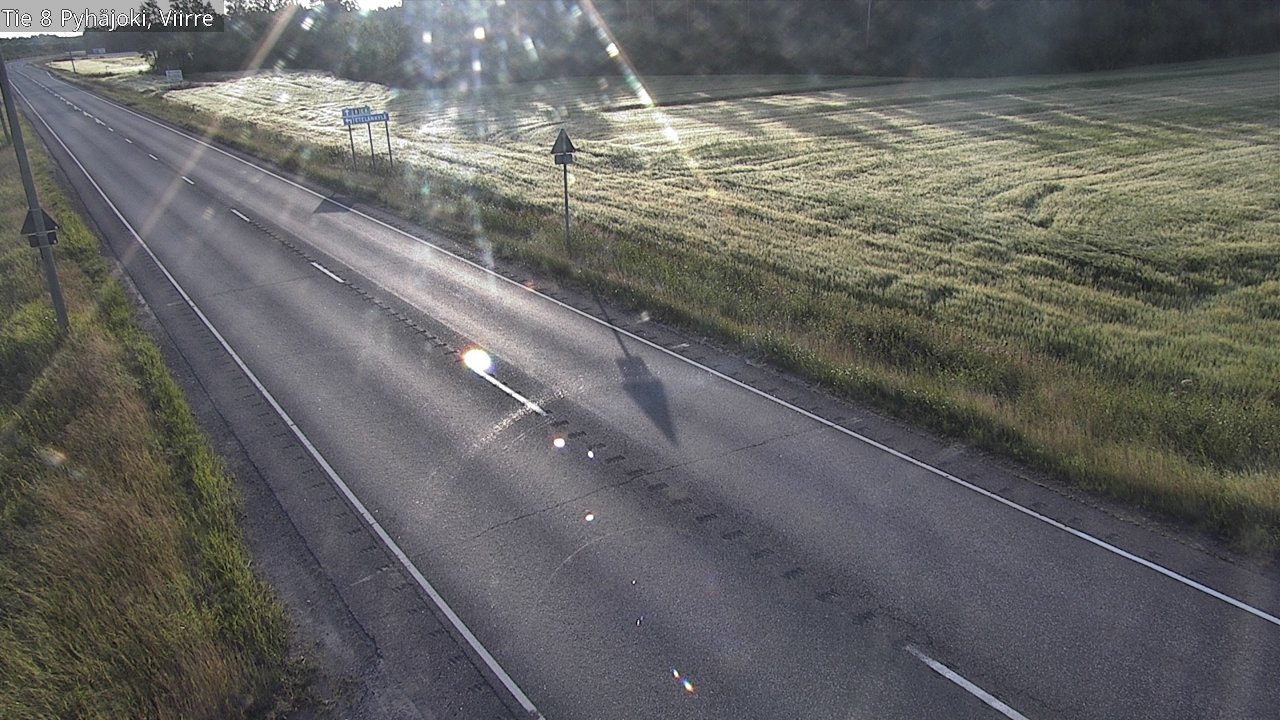 Weather Camera Image Road 8 Pyhäjoki, Viirre, Pyhäjoki, Pohjois-Pohjanmaa