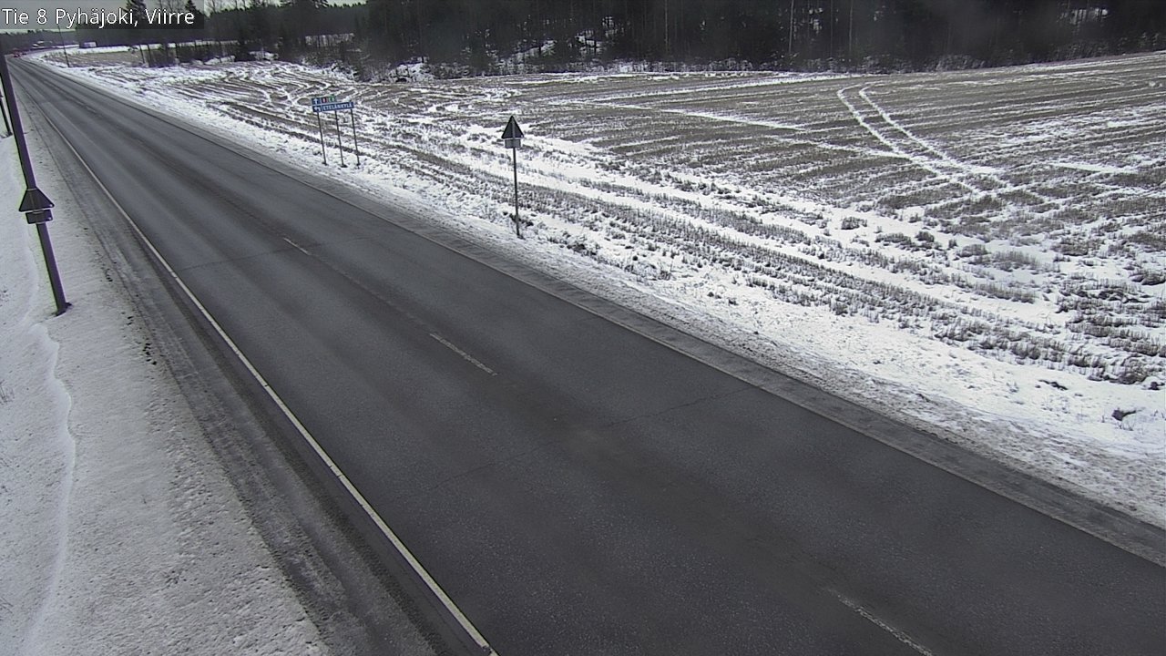 Weather Camera Image Väg 8 Pyhäjoki, Viirre, Pyhäjoki, Pohjois-Pohjanmaa