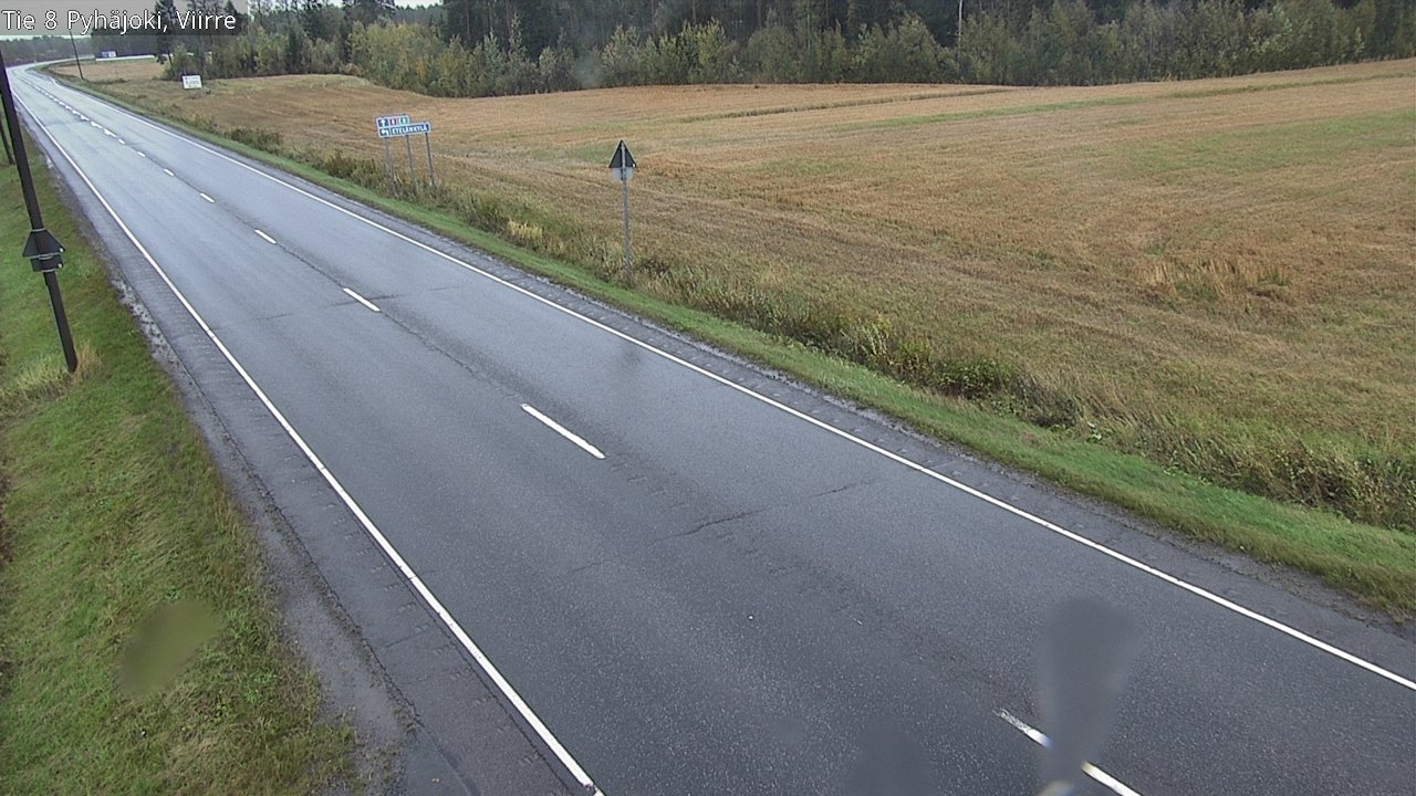 Weather Camera Image Road 8 Pyhäjoki, Viirre, Pyhäjoki, Pohjois-Pohjanmaa
