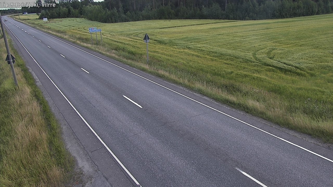 Weather Camera Image Road 8 Pyhäjoki, Viirre, Pyhäjoki, Pohjois-Pohjanmaa