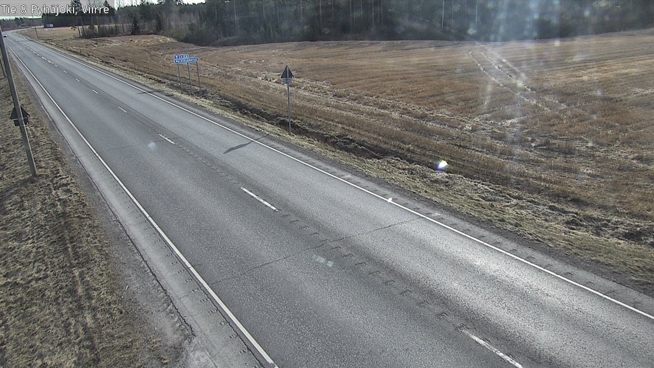 Weather Camera Image Väg 8 Pyhäjoki, Viirre, Pyhäjoki, Pohjois-Pohjanmaa