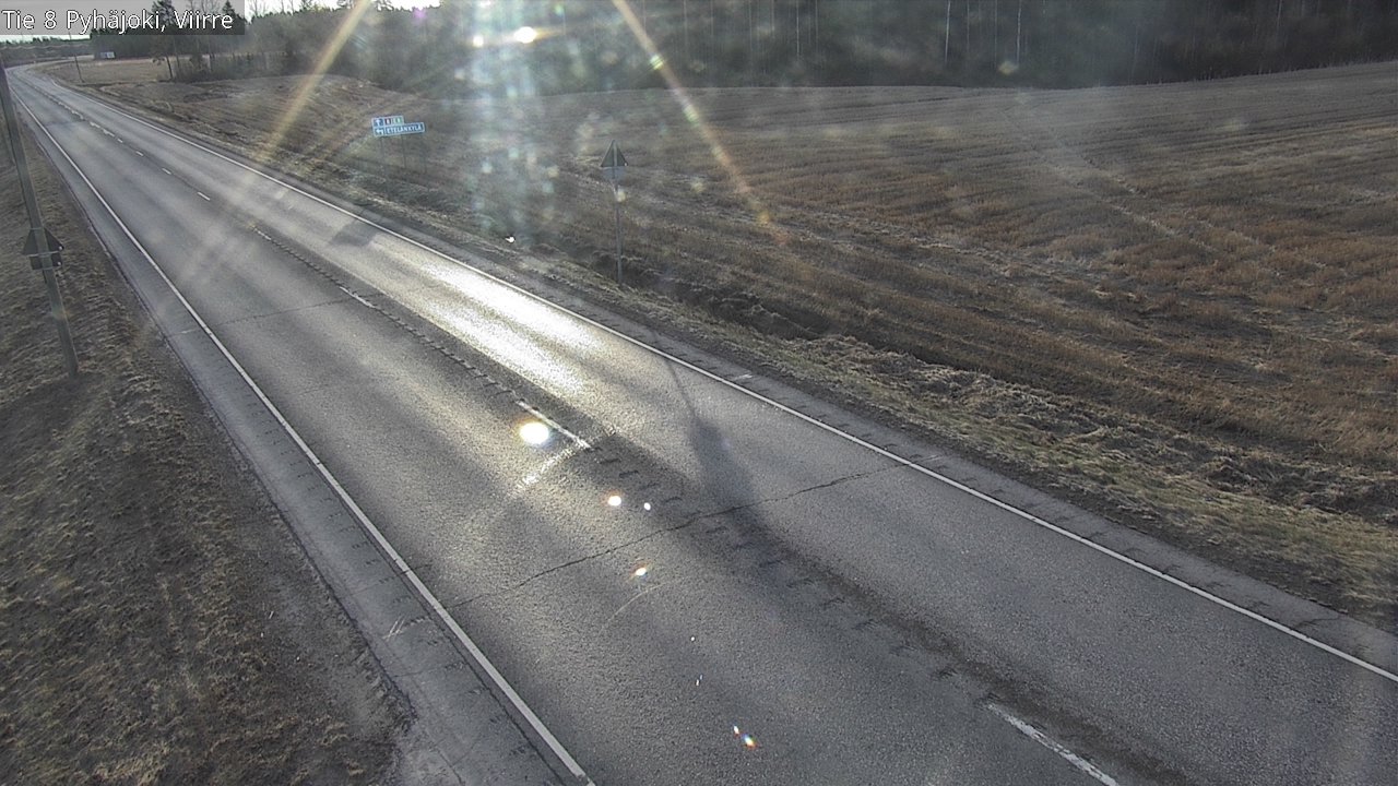 Weather Camera Image Väg 8 Pyhäjoki, Viirre, Pyhäjoki, Pohjois-Pohjanmaa
