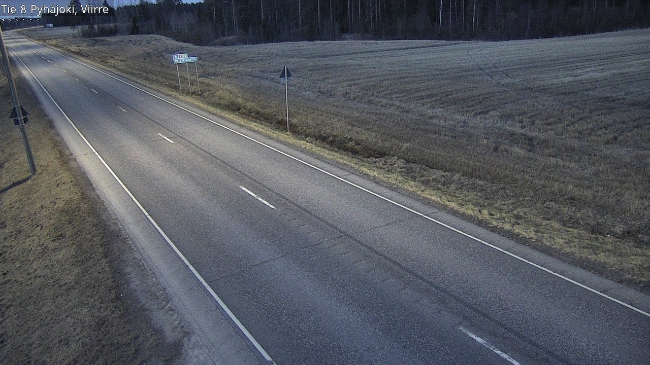 Weather Camera Image Väg 8 Pyhäjoki, Viirre, Pyhäjoki, Pohjois-Pohjanmaa