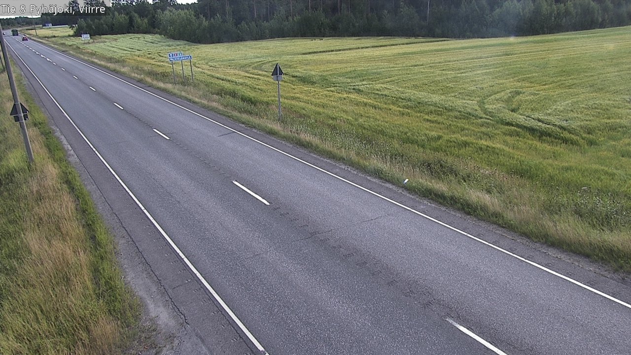 Weather Camera Image Road 8 Pyhäjoki, Viirre, Pyhäjoki, Pohjois-Pohjanmaa