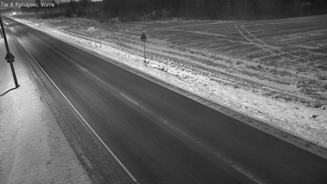 Weather Camera Image Väg 8 Pyhäjoki, Viirre, Pyhäjoki, Pohjois-Pohjanmaa