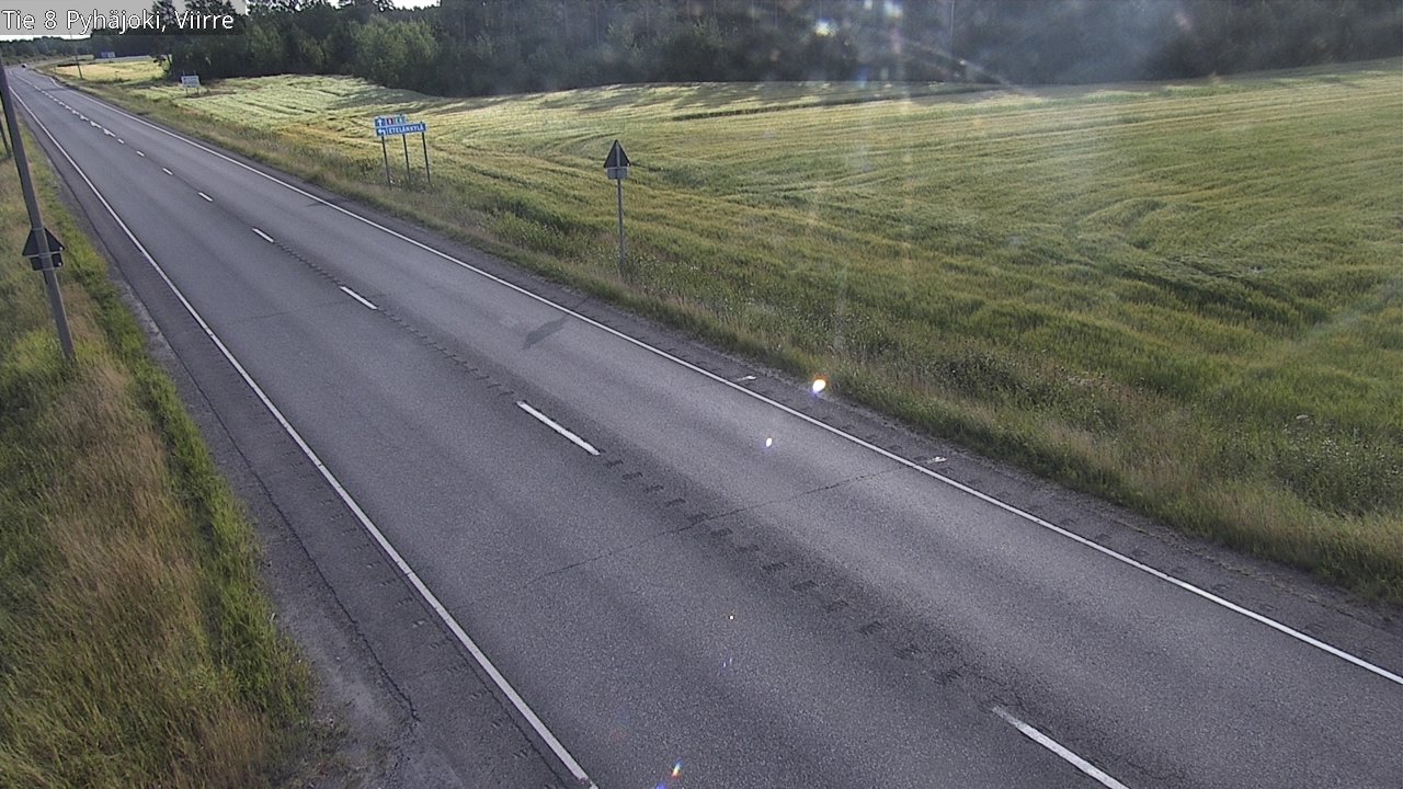 Weather Camera Image Road 8 Pyhäjoki, Viirre, Pyhäjoki, Pohjois-Pohjanmaa