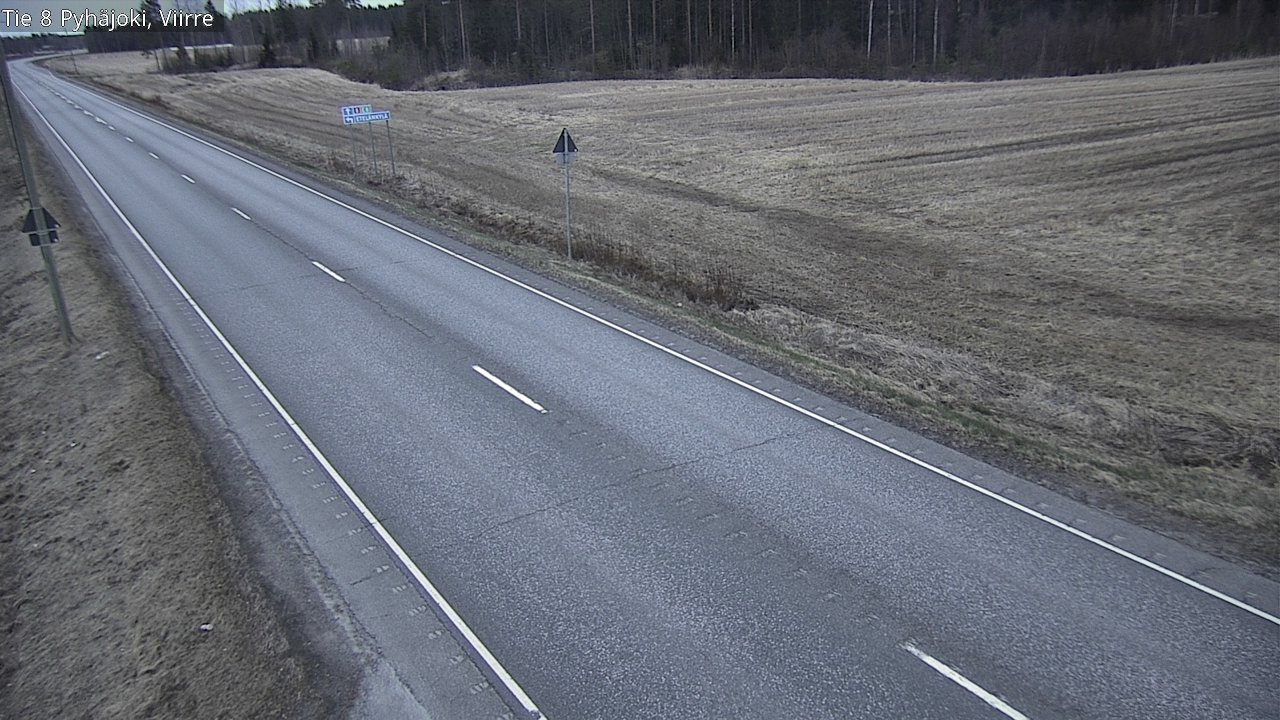 Weather Camera Image Road 8 Pyhäjoki, Viirre, Pyhäjoki, Pohjois-Pohjanmaa