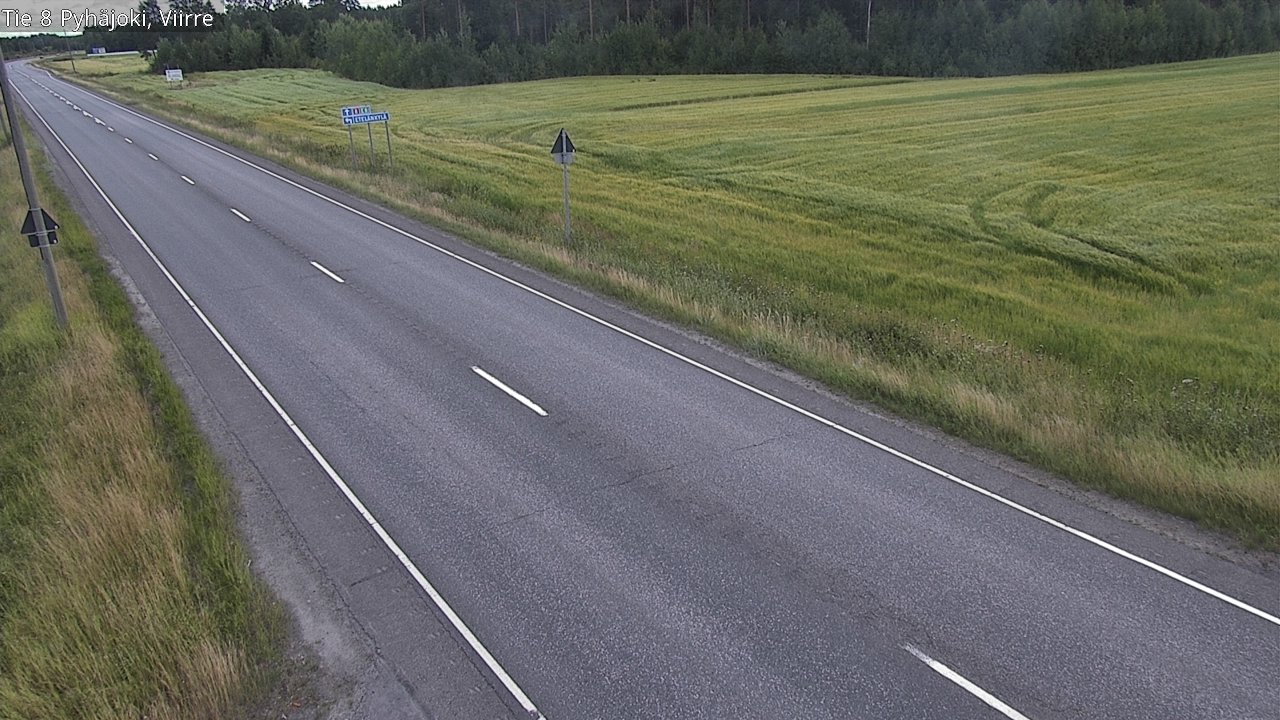 Weather Camera Image Road 8 Pyhäjoki, Viirre, Pyhäjoki, Pohjois-Pohjanmaa