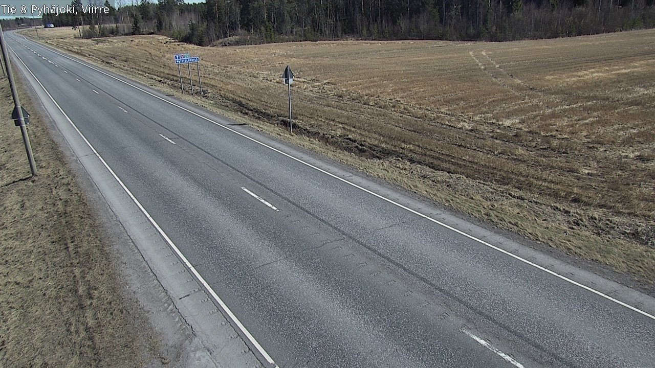 Weather Camera Image Väg 8 Pyhäjoki, Viirre, Pyhäjoki, Pohjois-Pohjanmaa