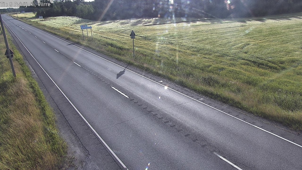 Weather Camera Image Road 8 Pyhäjoki, Viirre, Pyhäjoki, Pohjois-Pohjanmaa