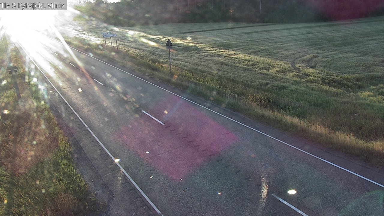 Weather Camera Image Road 8 Pyhäjoki, Viirre, Pyhäjoki, Pohjois-Pohjanmaa