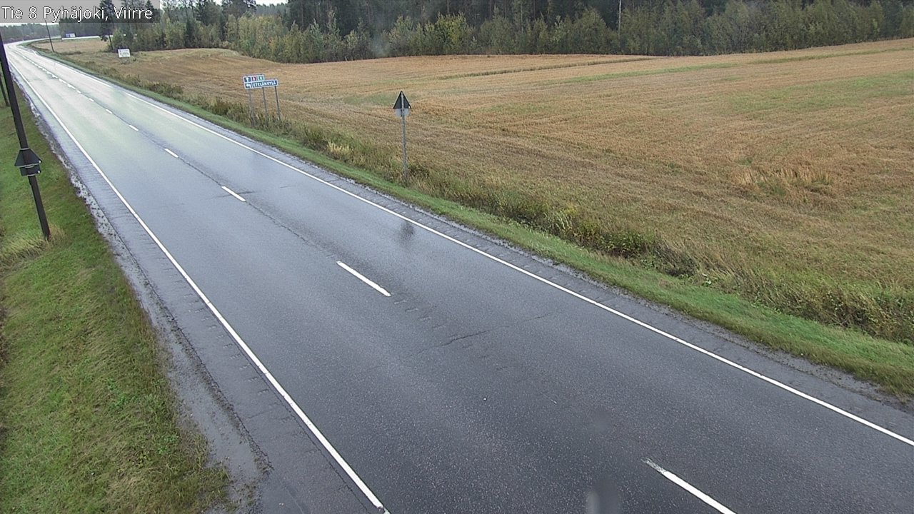 Weather Camera Image Road 8 Pyhäjoki, Viirre, Pyhäjoki, Pohjois-Pohjanmaa