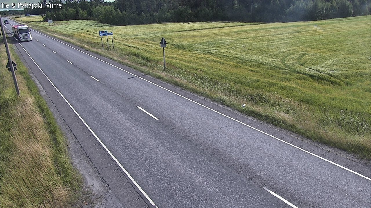 Weather Camera Image Road 8 Pyhäjoki, Viirre, Pyhäjoki, Pohjois-Pohjanmaa