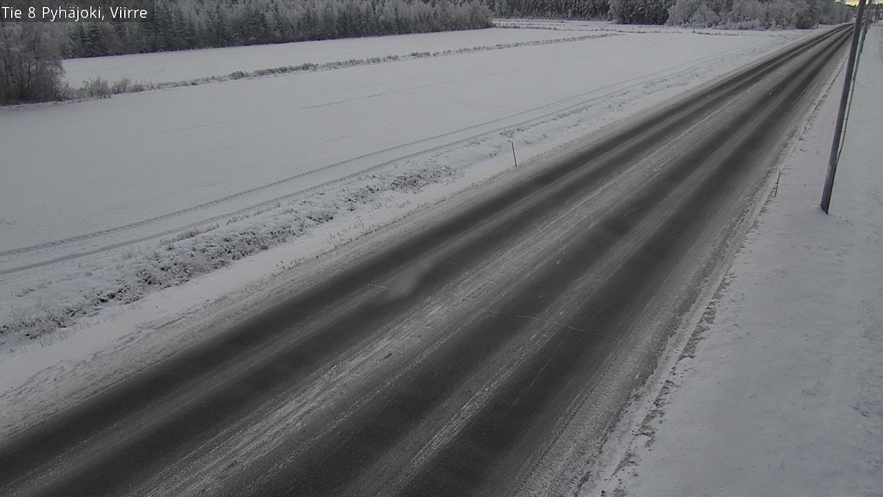 Weather Camera Image Road 8 Pyhäjoki, Viirre, Pyhäjoki, Pohjois-Pohjanmaa