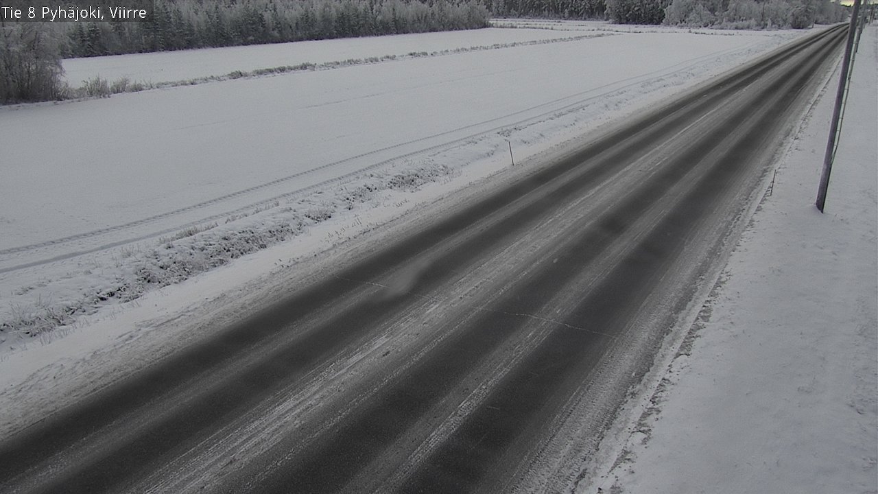 Weather Camera Image Road 8 Pyhäjoki, Viirre, Pyhäjoki, Pohjois-Pohjanmaa