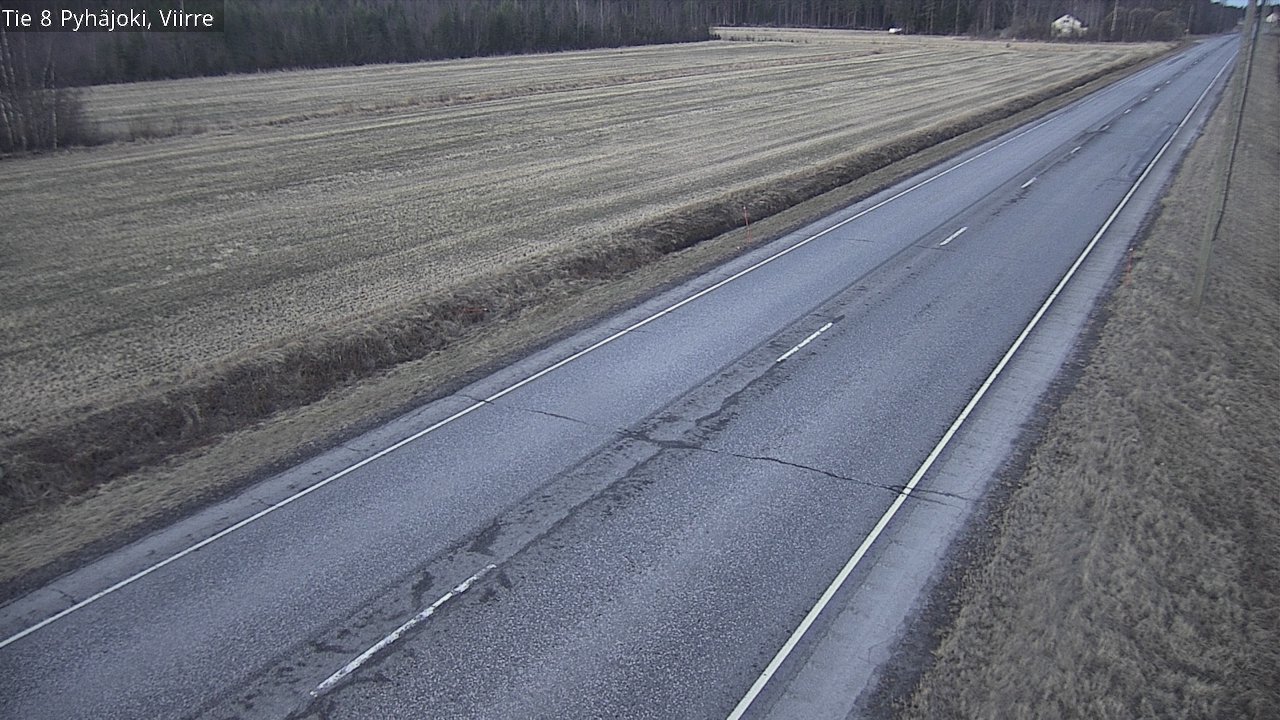 Weather Camera Image Väg 8 Pyhäjoki, Viirre, Pyhäjoki, Pohjois-Pohjanmaa