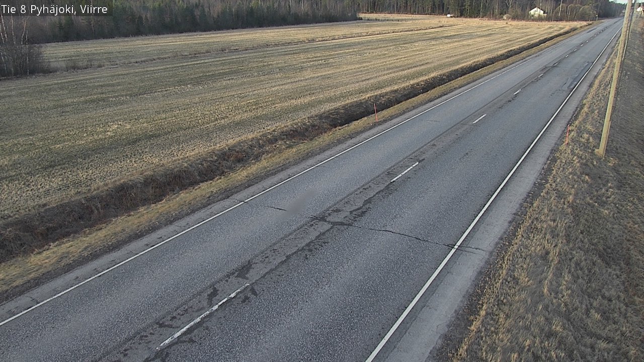 Weather Camera Image Väg 8 Pyhäjoki, Viirre, Pyhäjoki, Pohjois-Pohjanmaa