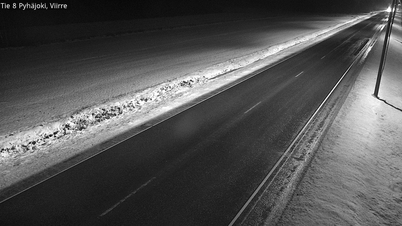 Weather Camera Image Väg 8 Pyhäjoki, Viirre, Pyhäjoki, Pohjois-Pohjanmaa