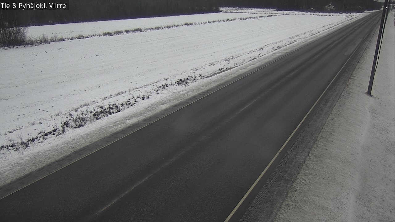 Weather Camera Image Väg 8 Pyhäjoki, Viirre, Pyhäjoki, Pohjois-Pohjanmaa