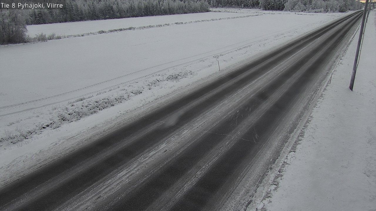 Weather Camera Image Road 8 Pyhäjoki, Viirre, Pyhäjoki, Pohjois-Pohjanmaa