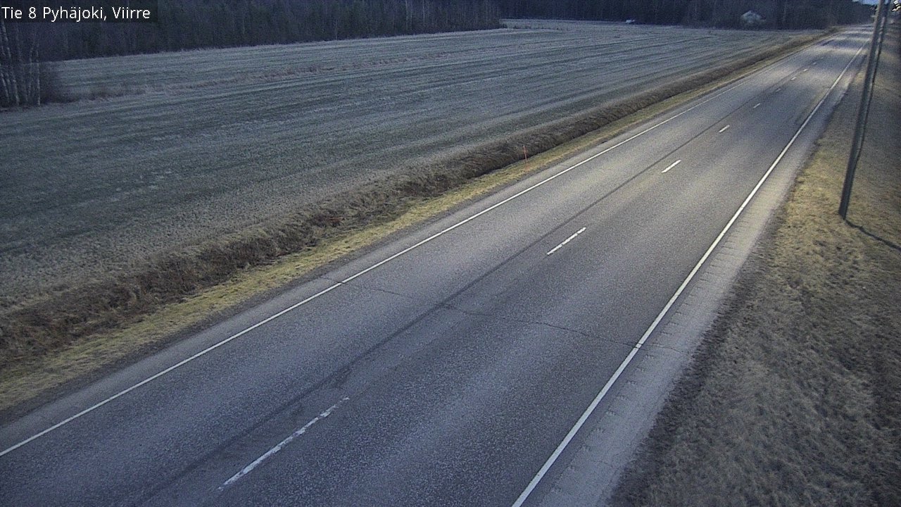 Weather Camera Image Väg 8 Pyhäjoki, Viirre, Pyhäjoki, Pohjois-Pohjanmaa