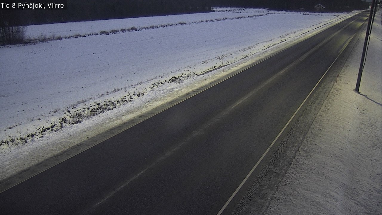 Weather Camera Image Väg 8 Pyhäjoki, Viirre, Pyhäjoki, Pohjois-Pohjanmaa