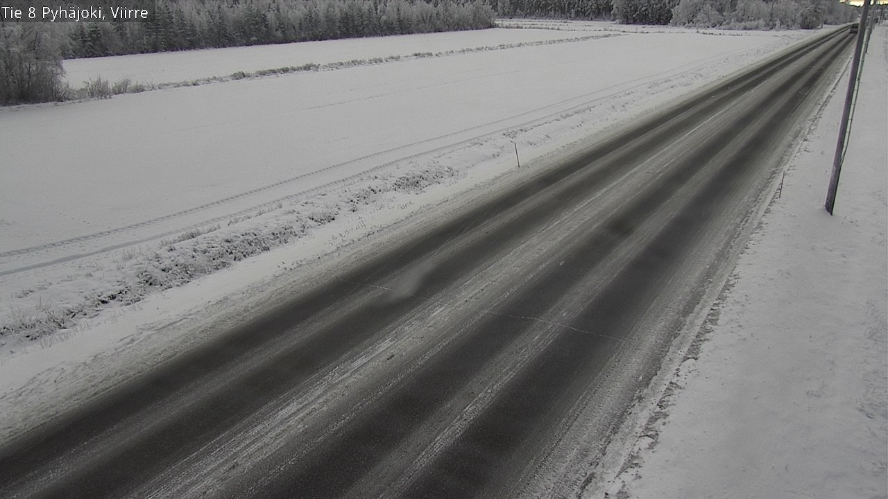 Weather Camera Image Road 8 Pyhäjoki, Viirre, Pyhäjoki, Pohjois-Pohjanmaa