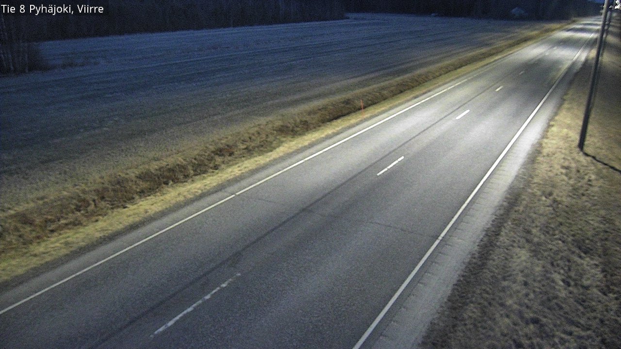 Weather Camera Image Road 8 Pyhäjoki, Viirre, Pyhäjoki, Pohjois-Pohjanmaa