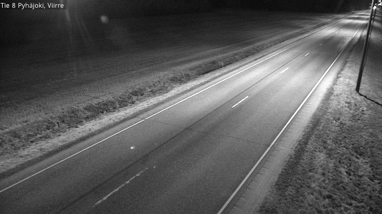 Weather Camera Image Road 8 Pyhäjoki, Viirre, Pyhäjoki, Pohjois-Pohjanmaa