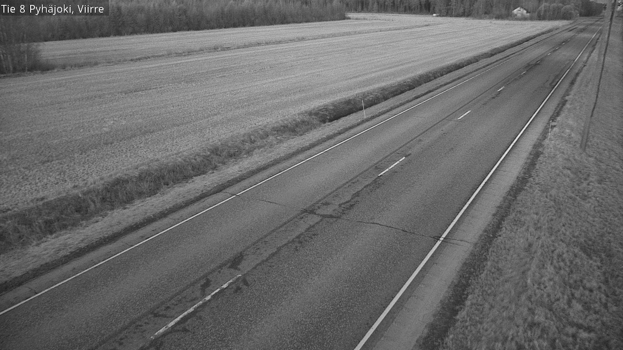 Weather Camera Image Väg 8 Pyhäjoki, Viirre, Pyhäjoki, Pohjois-Pohjanmaa