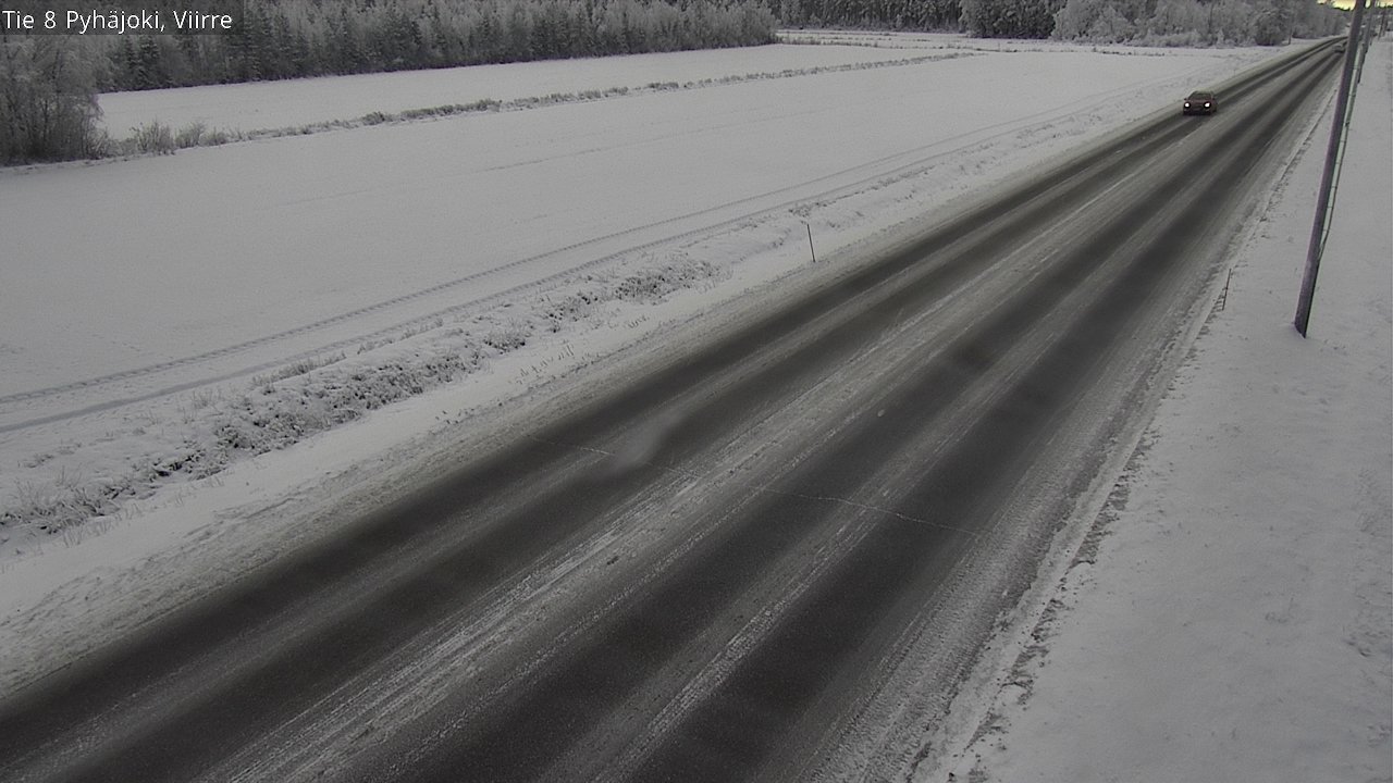 Weather Camera Image Road 8 Pyhäjoki, Viirre, Pyhäjoki, Pohjois-Pohjanmaa