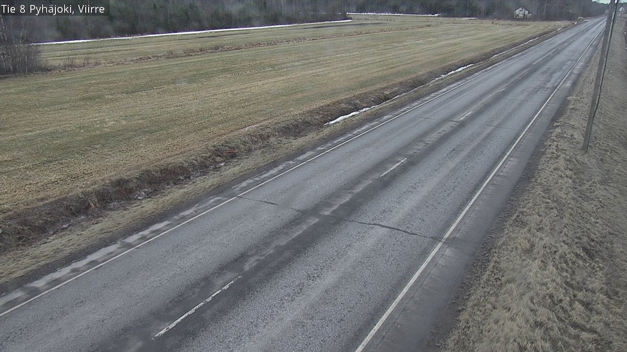 Weather Camera Image Road 8 Pyhäjoki, Viirre, Pyhäjoki, Pohjois-Pohjanmaa