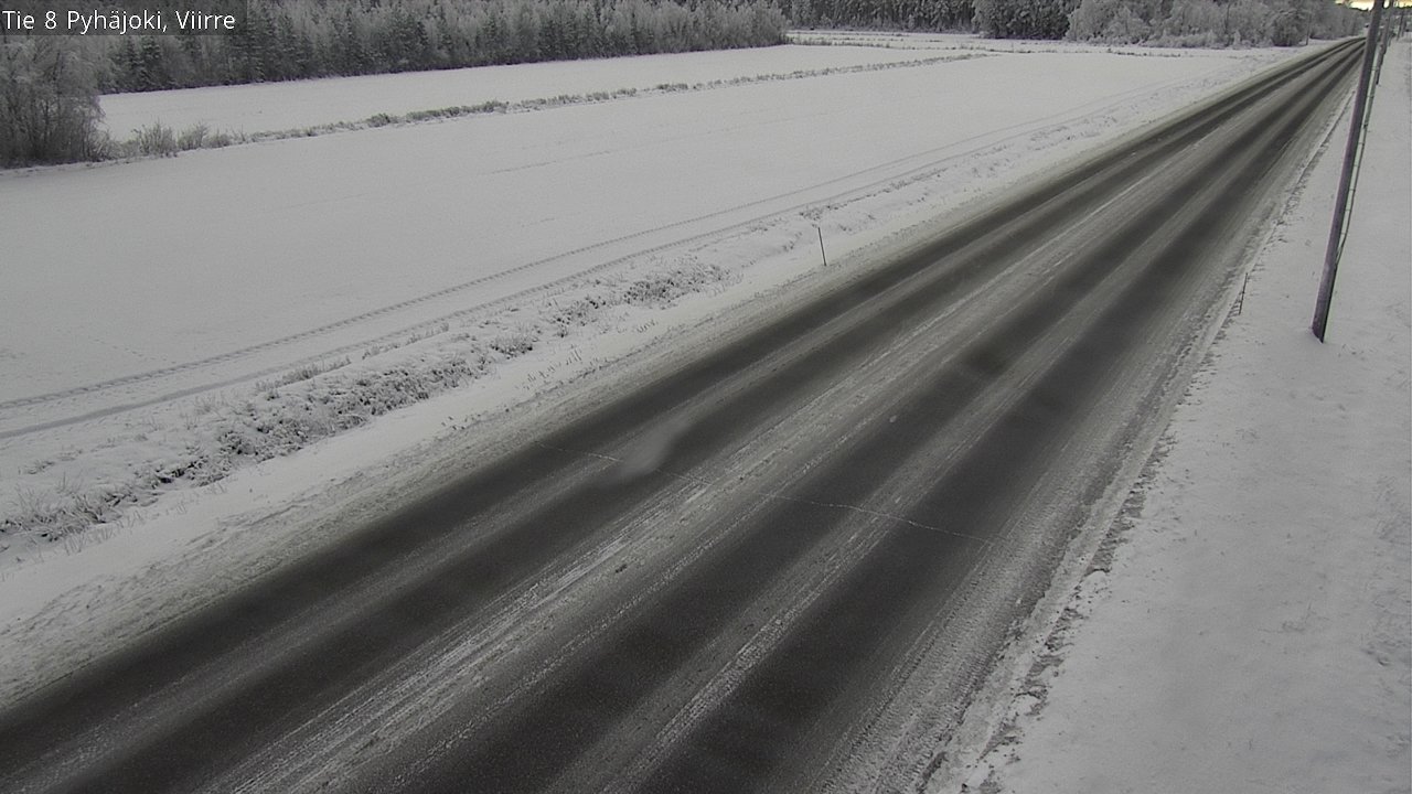 Weather Camera Image Road 8 Pyhäjoki, Viirre, Pyhäjoki, Pohjois-Pohjanmaa