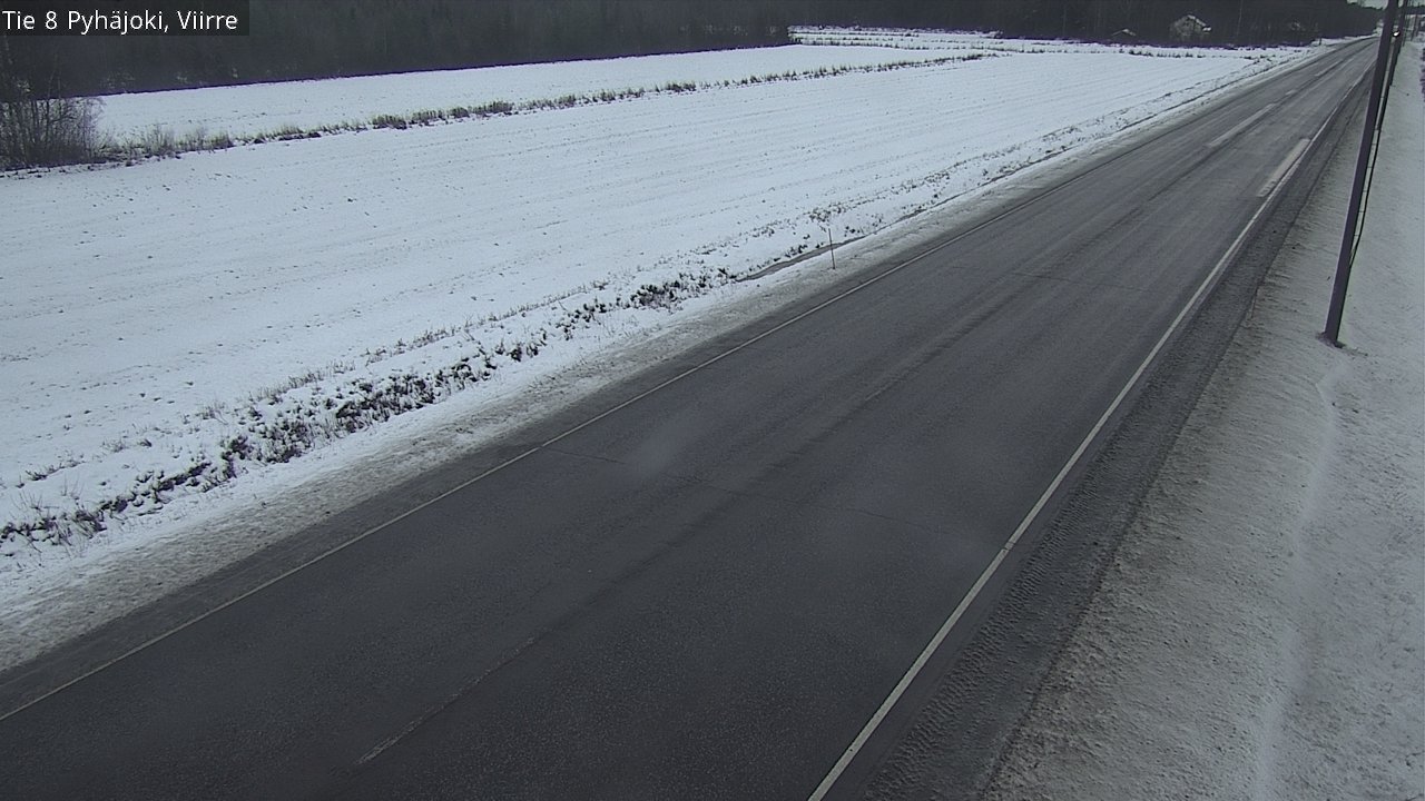 Weather Camera Image Väg 8 Pyhäjoki, Viirre, Pyhäjoki, Pohjois-Pohjanmaa