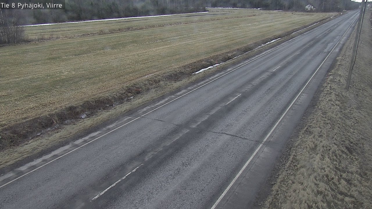 Weather Camera Image Road 8 Pyhäjoki, Viirre, Pyhäjoki, Pohjois-Pohjanmaa