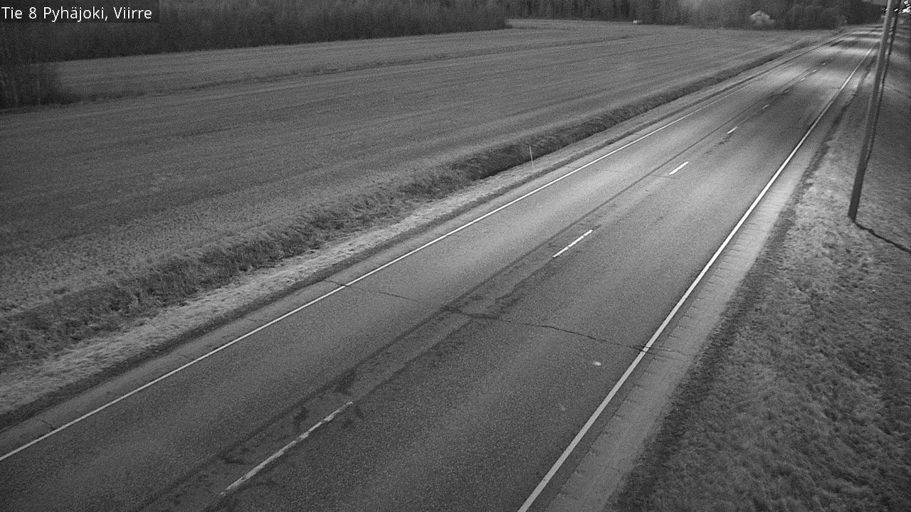 Weather Camera Image Väg 8 Pyhäjoki, Viirre, Pyhäjoki, Pohjois-Pohjanmaa