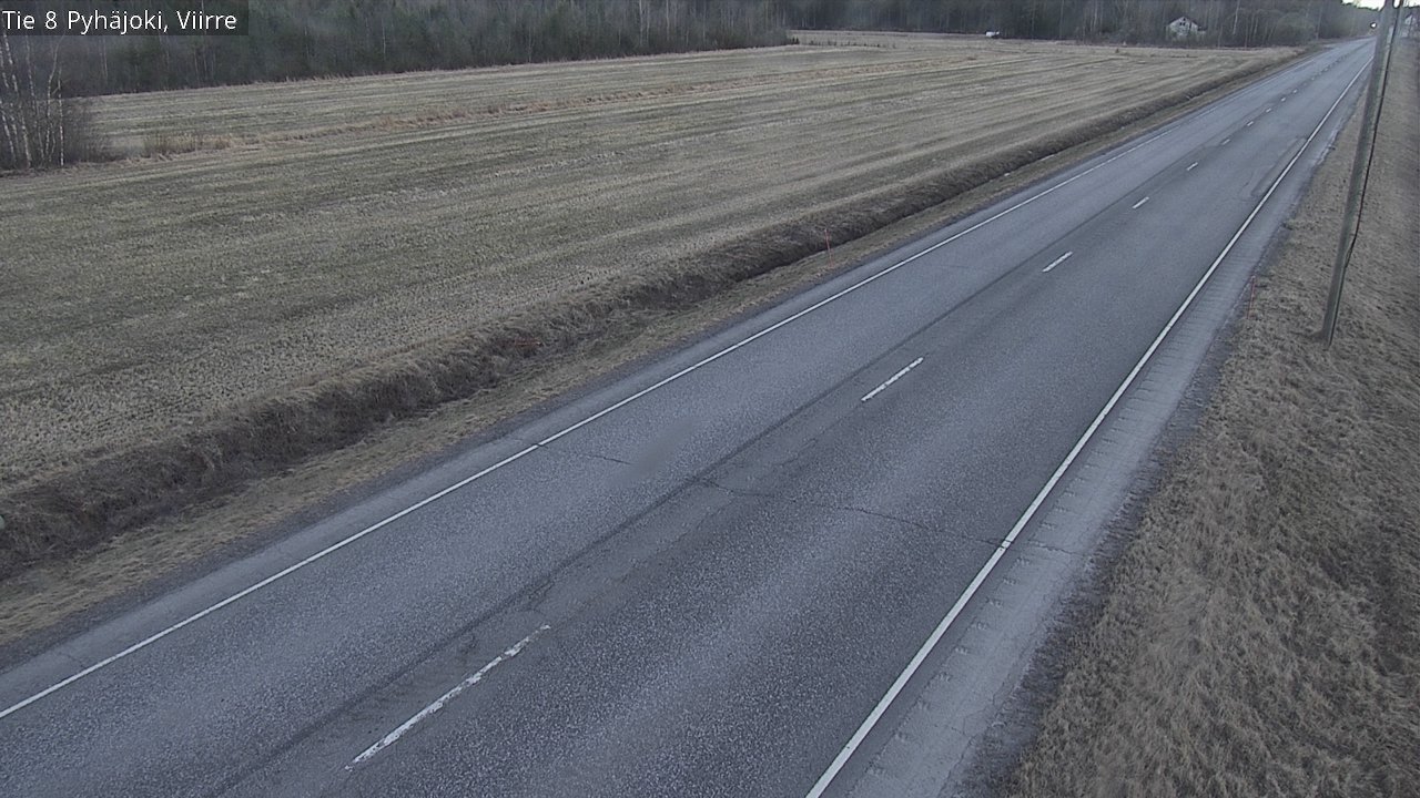 Weather Camera Image Väg 8 Pyhäjoki, Viirre, Pyhäjoki, Pohjois-Pohjanmaa